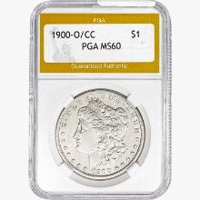 1900-O/CC Morgan Silver Dollar PGA MS60