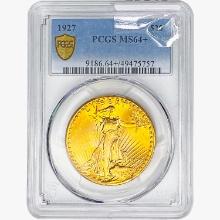 1927 $20 Gold Double Eagle PCGS MS64+