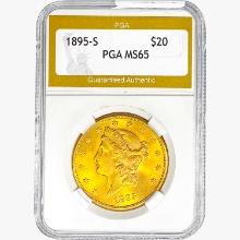 1895-S $20 Gold Double Eagle PGA MS65