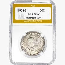 1954-S Washington Carver Half Dollar PGA MS65