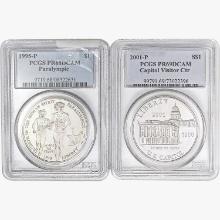 [2] 1995-P & 2001-P S$1 Paralympic/Capitol PCGS PR68/69 DCAM