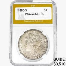 1880-S Morgan Silver Dollar PGA MS67+ PL