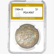 1904-O Morgan Silver Dollar PGA MS67