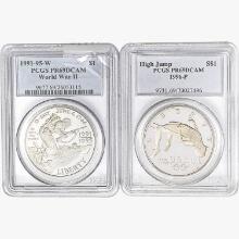 [2] 1991-1996-W/P S$1 WWII/High Jump PCGS PR69 DCAM