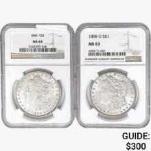 [2] 1896 & 1898-O Morgan Silver Dollar NGC MS63