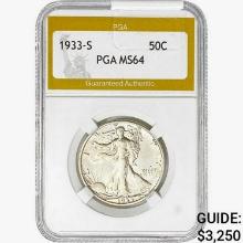 1933-S Walking Liberty Half Dollar PGA MS64