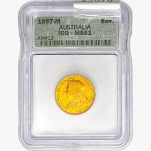 1897-M 0.235oz Australia Sov ICG MS61