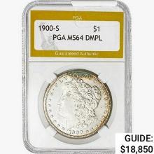 1900-S Morgan Silver Dollar PGA MS64 DMPL