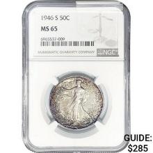 1946-S Walking Liberty Half Dollar NGC MS65