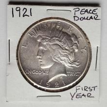 1921 First Year US Silver Peace Dollar