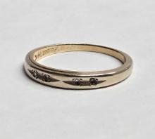 Vintage 14k Gold Band with Diamonds