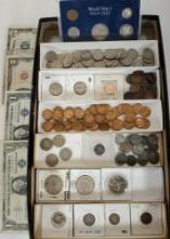 Collection Of Antique US Coins / Currency & Foreign Silver Coins