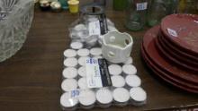 candles, large lot of tealights and holders