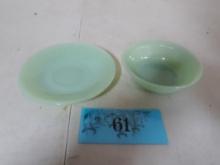 Vintage Jadeite Saucer and Fruit Bowl