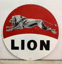 60" "Leaping" Lion Porcelain Sign