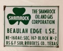 Shamrock Oil & Gas Porcelain Lease Sign