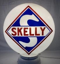1920's Skelly Baked One Piece Gasoline Pump Globe