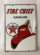 Texaco Fire Chief Gasoline Porcelain Pump Sign