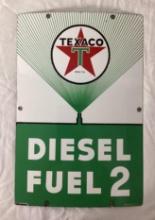Texaco Diesel No 2 Porcelain Gas Pump Sign