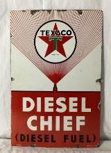 Texaco Diesel Chief Porcelain Pump Sign