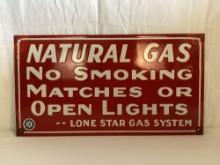 Lonestar Gas No Smoking Porcelain Sign