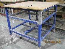 48"X48" Blue Rolling Metal Table