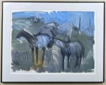 Theodore Waddell Oil on Paper Horse Drawing