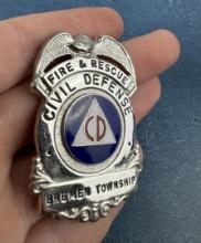 Bremer Township Illinois Civil Defense Badge