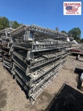 (6) 40 x 32 x 34.5 Folding Metal Stackable Baskets