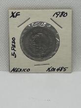 1980 Mexico Cinco Pesos Coin