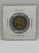 1992 Mexico Dos Nuevo Peso Coin