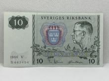 1966 Sveriges Riksbank Tio Kronor Bank Note
