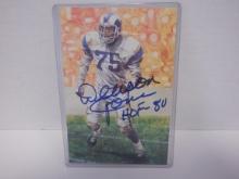 DAVID (DEACON) JONES SIGNED AUTO GOAL LINE ART