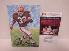 JIM BROWN SIGNED AUTO GOAL LINE ART JSA COA