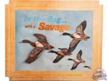 Savage Stevens Fox Firearms "In the BagÉ with a Savage" Cardboard Display Sign Mallard Ducks