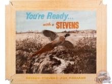 Savage Stevens & Fox Firearms "You're ReadyÉ with a STEVENS" Cardboard Display Sign Pheasant