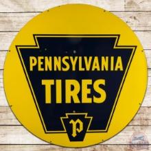 Pennsylvania Tires 54" DS Porcelain Sign w/ Keystone Logo