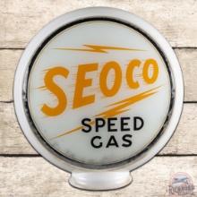Seoco Speed Gasoline 13.5" Complete Gas Pump Milk Glass Globe Chattanooga TN
