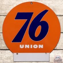 Union 76 Gasoline Motor Oils Die Cut SS Porcelain Sign