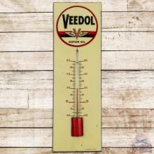 Veedol Motor Oil SS Porcelain Thermometer Sign  w/ Logo