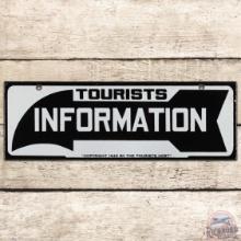 Tourists Information DS Porcelain Sign w/ Arrow