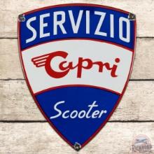 Capri Servizio Scooter Die Cut SS Porcelain Sign