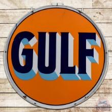 Gulf Gasoline 42" DS Porcelain Sign w/ Ring