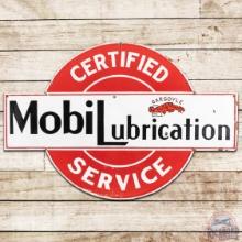 Mobilubrication Certified Service SS Porcelain Sign w/ Gargoyle