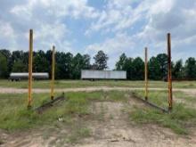 LOT: Pipe Holders with Upright Posts: 2 Base with 2 Poles. See Photo