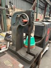 Heavy Duty Metal Table with Arbor Press and tooling