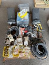 Palllet of Welding Equipment, Miller 22A Wire feeder, (2) Lincoln Electric Flux hoppers and more
