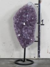 BIG Beautiful Purple Amethyst Polished Geode Section on Custom Stand ROCKS&MINERALS