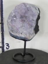 Beautiful Amethyst Crystal Geode Cluster on Custom Stand, Polished Specimen ROCKS&MINERALS