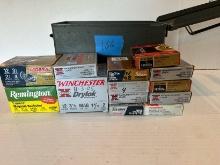 12 Boxes of 12 Ga. Shotgun Shells in Metal Ammo Can